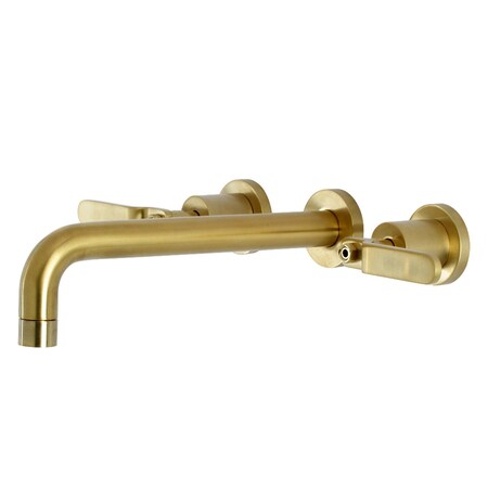 Kingston Brass KS8027KL Two-Handle Wall Mount Tub Faucet, Brushed Brass KS8027KL